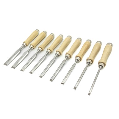 MHG Firmer Chisels Set of Nine Polished Blades