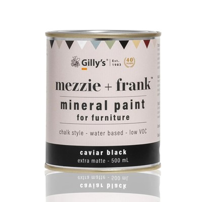 Mezzie + Frank Chalk Style Mineral Paint for Furniture - Caviar Black