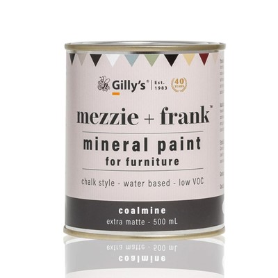 Mezzie + Frank Chalk Style Mineral Paint for Furniture - Coalmine